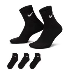Nike Everyday Lightweight Ankle Golf Socks (3 Pack) -Fairway Elite Sales Store Nike Everyday Lightweight Ankle Golf Socks 3 Pack Black 4