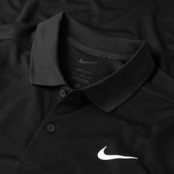 Fairway Elite Sales Store -Fairway Elite Sales Store Nike Golf AW22 Dri Fit Victory Solid Long Sleeve Shirt DN2344 010 SHNIK815 S Black White Detail