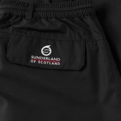 Sunderland Dolphin Tour Waterproof Golf Pants -Fairway Elite Sales Store Sunderland Golf AW21 Dolphin Tour Waterproof Pants SOS1125 Code WPSUN009 M 31 Leg Black Detail