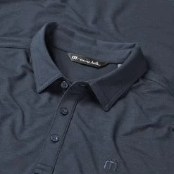 Fairway Elite Sales Store -Fairway Elite Sales Store Travis Mathew SS21 The Heater Golf Polo Shirt 1MW395 Code SHTRA036 M Vintage Indigo Black Detail