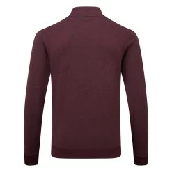 TravisMathew Cloud 2.0 1/4 Zip Golf Sweater -Fairway Elite Sales Store Travis Mathew SS22 Cloud Quaterzip 2.0 Sweater 1MS309 Code SWTRA014 Heather Dark Red Back